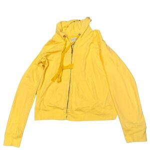 Seaton Women's Seahorse Zip Up Hoodie‎ Yellow Size Small Beachy Sweatshirt